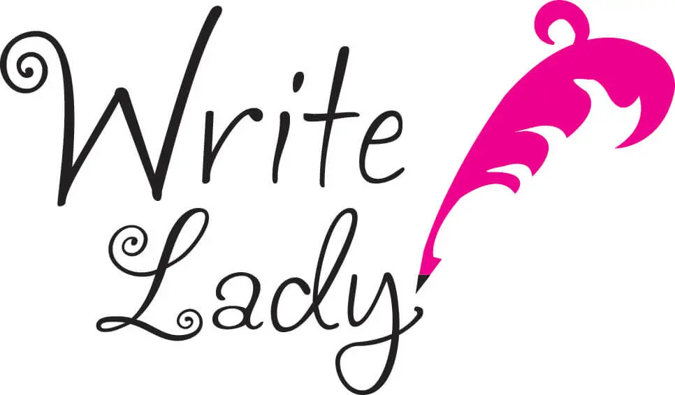 A pink dragon with writing that says " write lady ".